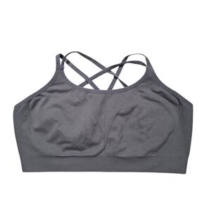 Soma Sports Bra Size XXL Gray Seamless Strappy Back